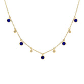 0.04ct Diamond & 0.90ct Lapis 14k Yellow Gold Necklace